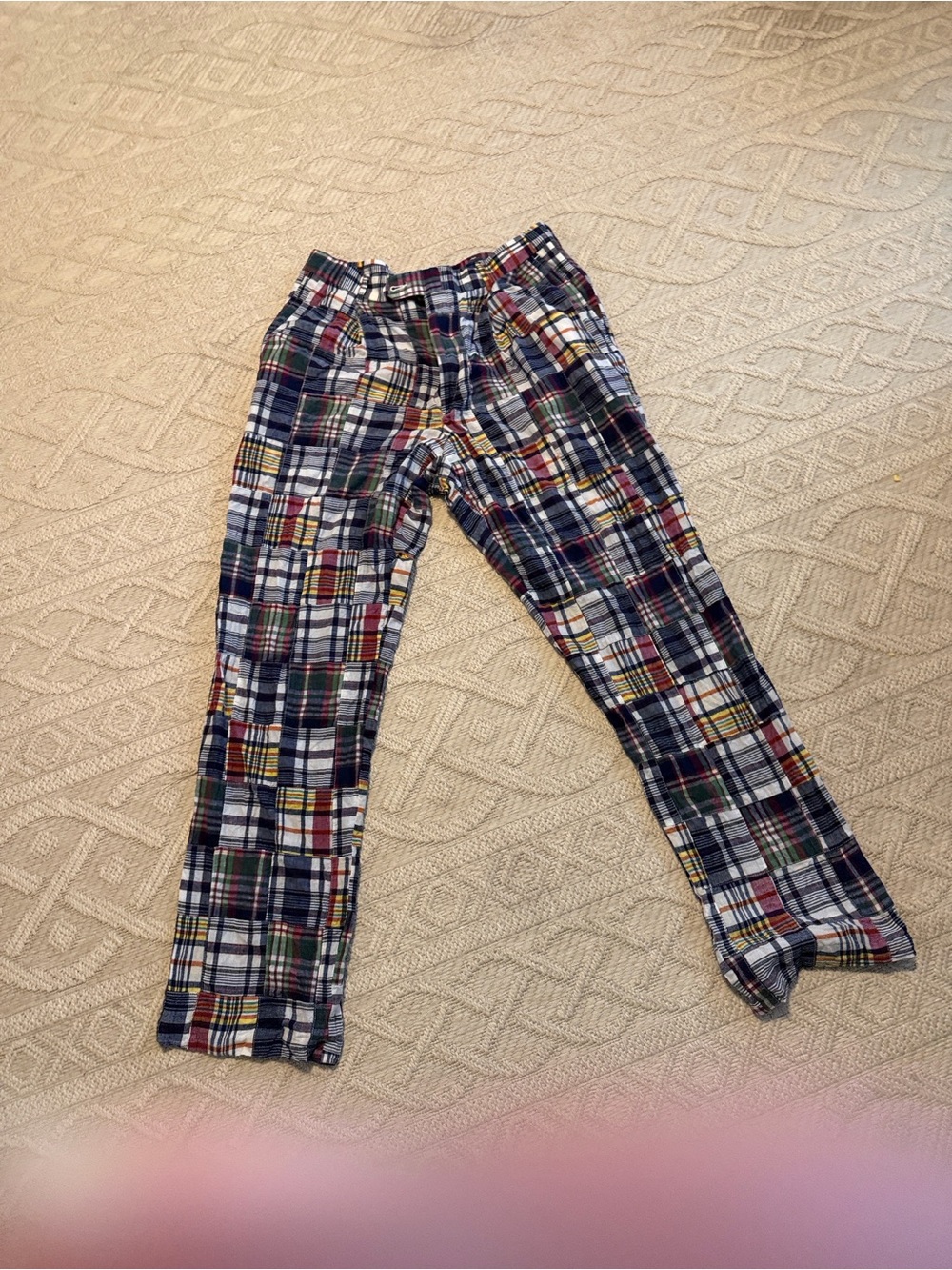 Berle Patchwork Madras Preppy Pants